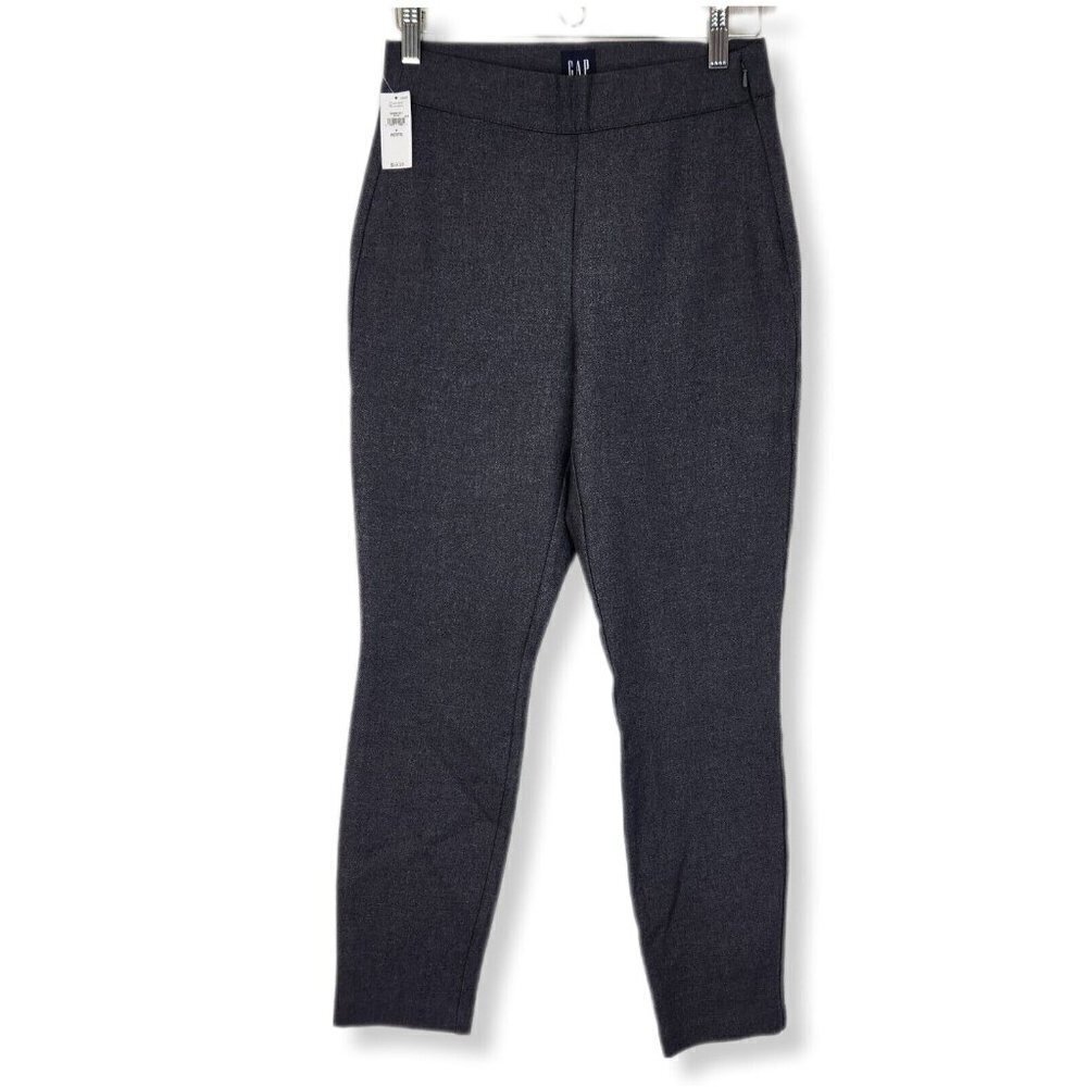GAP NWT High Rise Skinny Ankle‎ Pant Womens 4P Charcoal Heather BiStretch Fabric
